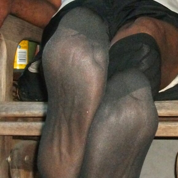 Mens Sheer Nylon OTC Thick N Thin Socks, TNT's Cap Toe and Heel, Black SZ 10-13 - Picture 5 of 16